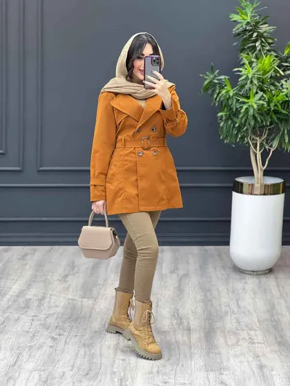 بارانی چهاردکمه آستین سگک