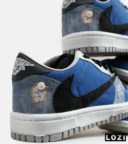 کفش کتانی مردانه آبی مشکی نایک NIKE travis scott
