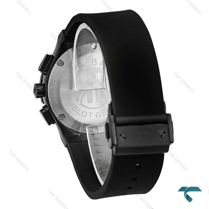 ساعت هابلوت زنانه سه موتوره مشکی صفحه مهندسی Hublot-8041-L