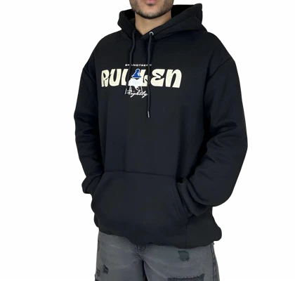 هودی مشکی اسپرت کلاهدار مردانه مدل RULGEN - جنس دورس توکرکی (گرم)