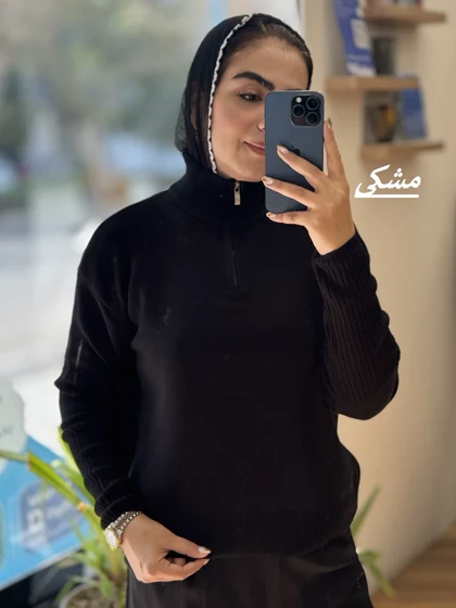 بولیز بافت نیم زیپ پولو_8141