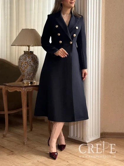 پیراهن کلوش یقه انگلیسی 6 دکمه