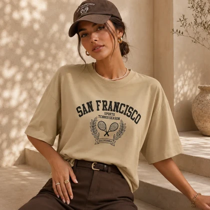 تیشرت باکسی مدل san francisco _ کد 3618