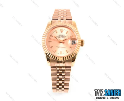 ساعت رولکس زنانه رزگلد Date just مدل Rolex-1587-L