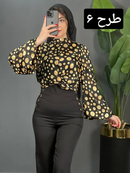 شومیز ساتن کریشه گندم کد 1457
