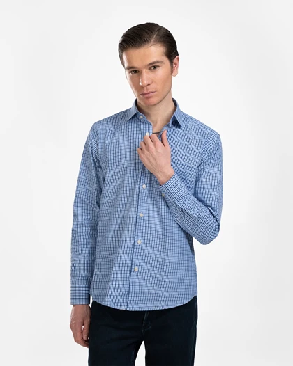 پیراهن مردانه چهارخانه ریز کد 1813