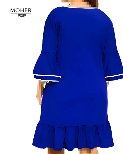 پیراهن زنانه سایز بزرگ کاربنی طرح کلاسیک