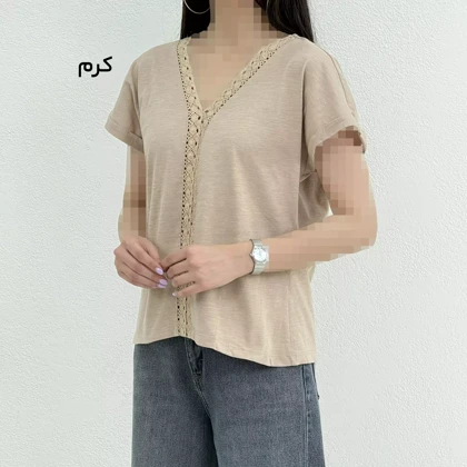 تیشرت زنانه جلو گیپور