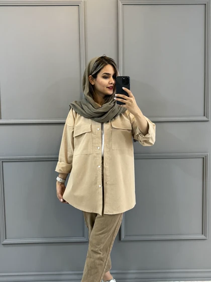 مانتو لینن دو جیب