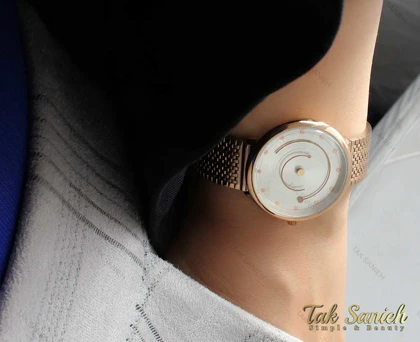 ساعت داتیس رزگلد بند حصیری زنانه Datis-3750-L