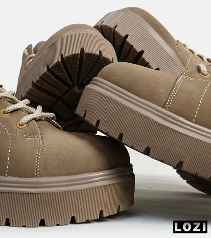 بوت مردانه کرم قهوه ای BERSHKA