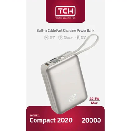 پاوربانک تی سی اچ TCH مدل Compact 2020 ظرفیت 20000 میلی آمپر 22.5 وات