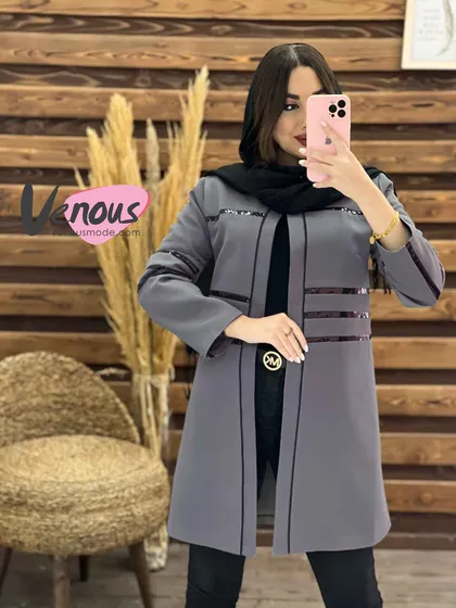 مانتو کتی چرم دوزی