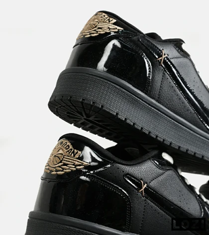 کفش کتانی مردانه و زنانه مشکی ورنی NIKE jordan 1 مدل 6212