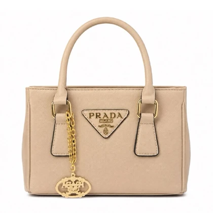 کیف وارداتی PRADA چرم کرم کوچک / پرادا