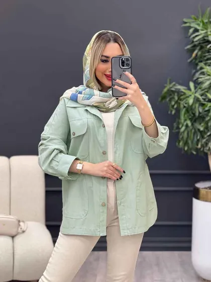 مانتو لینن چهار جیب