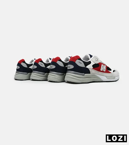 کفش کتانی سفید طوسی قرمز Newbalance 992