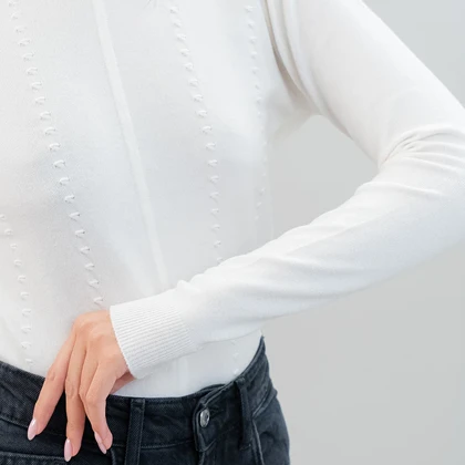 پلیور یقه ایستاده اسلیم فیت زنانه - 03251105