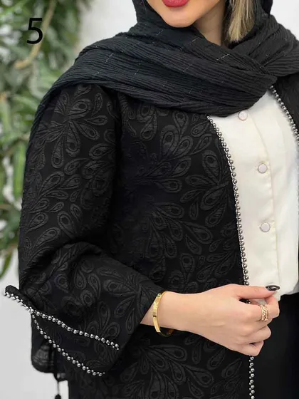 مانتو فکورا مروارید دوزی