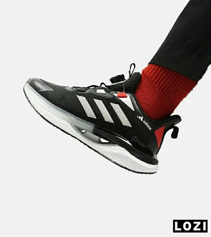 کفش کتانی زنانه مشکی سفید Adidas solar disk