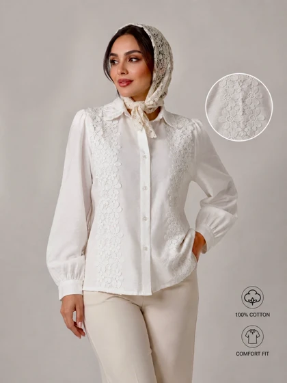 خرید شومیز گل برجسته کد 10010 گالری روژانو
