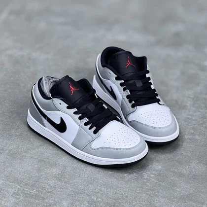 کفش نایک ایر جردن وان لو اسموک سفید طوسی Nike Air Jordan 1 Low Smoke White Grey