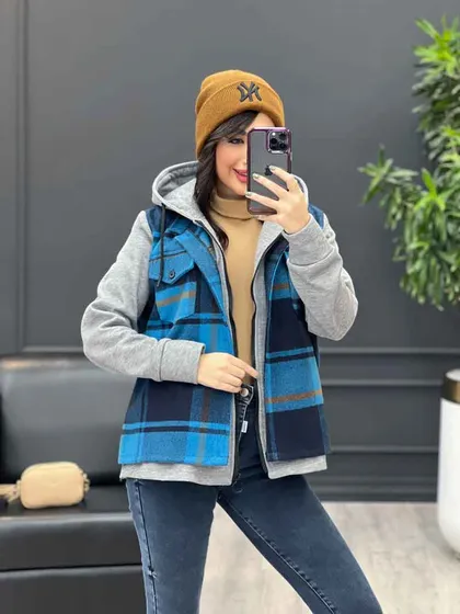 شکت چهارخونه ترکیبی دو جیب پاکتی