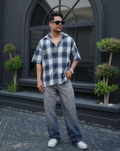 پیراهن چهار خانه باکسی