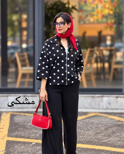 کت کتان پاییزه خال‌خالی | استایل تو