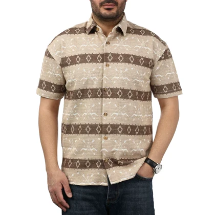 پیراهن آستین کوتاه بوکله مردانه مدل 61119126