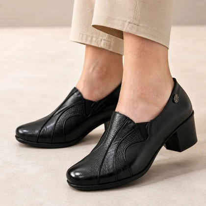 کفش چرم طبیعی زنانه کد 615