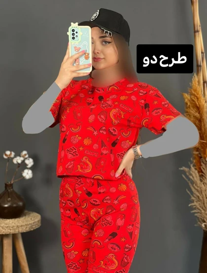 ست کراپ شلوارک پنبه 1152