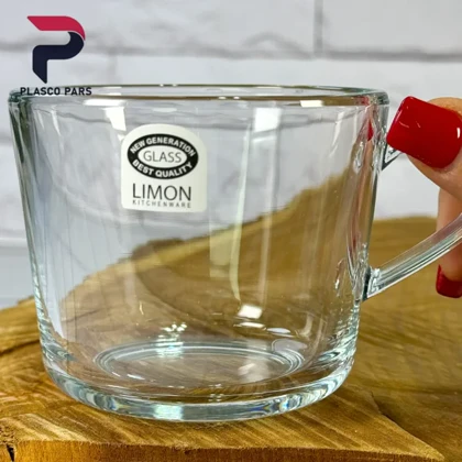 فنجان شیشه ای دسته دار 285 لیمون