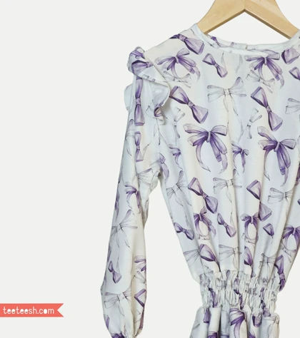 پیراهن سفید طرح پاپیون