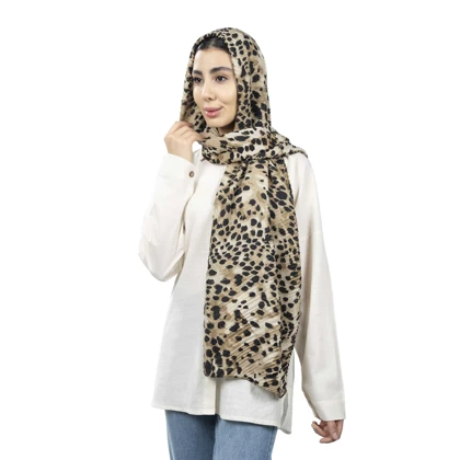 شال پلیسه طرح پلنگی زنانه - 39251736