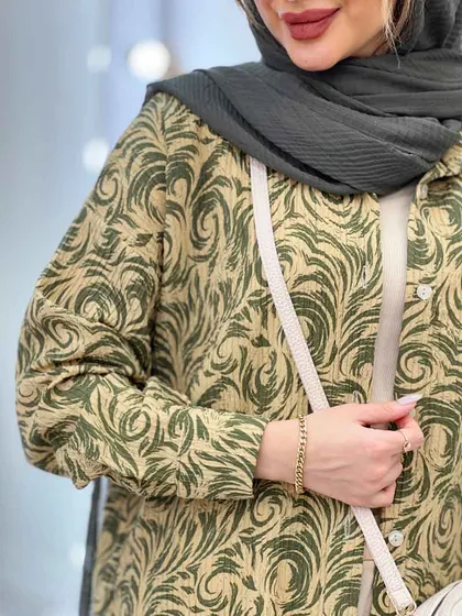 شومیز طرح دار تک جیب