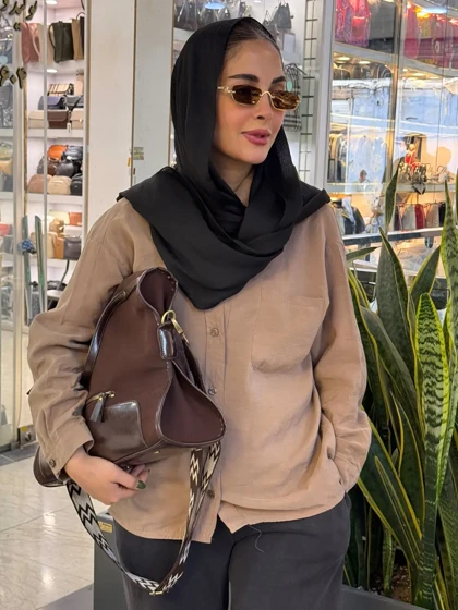کیف کتان زنانه دستی و دوشی ترانه