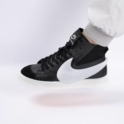 کفش کتانی ساق‌دار مشکی سفید مردانه نایک NIKE blazer