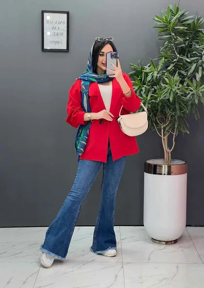 مانتو مازراتی دودکمه یقه نامتقارن