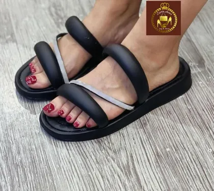 صندل دمپایی روفرشی زنانه حلقه نگین‌دار