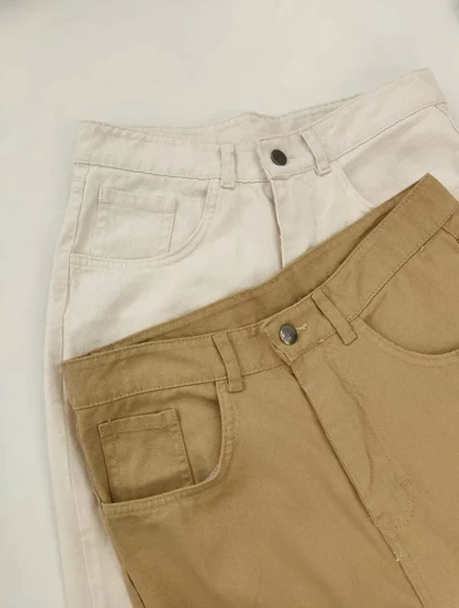 شلوار کتان واید کات زنانه قد 88