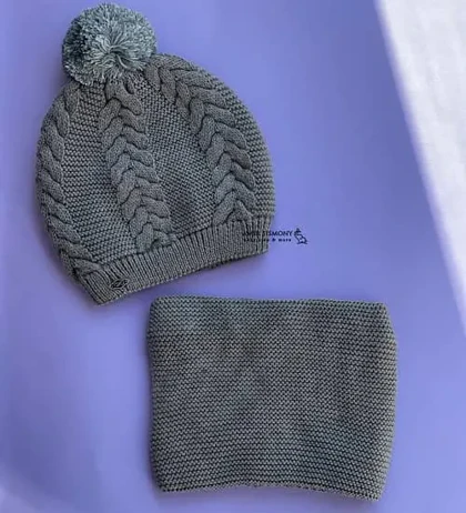 کلاه و شالگردن رینگی بافت برجسته اندلس