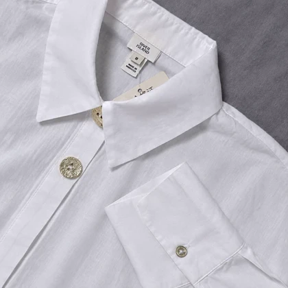 شومیز سفید با دکمه طلایی برند River Island مراکش سایز 38 تا 42 کد 3464