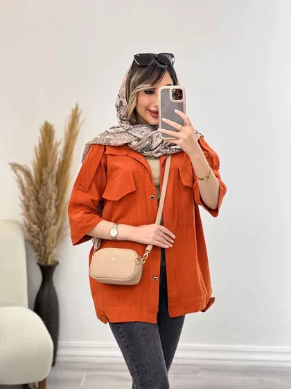 مانتو سرشانه پاگن دو جیب