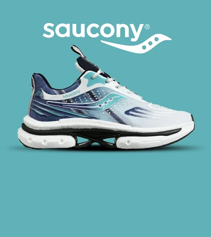 کفش کتانی سفید آبی Saucony Axon 3 مدل 7400