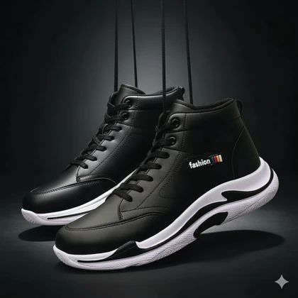 کفش ساق‌دار مردانه مشکی مدل EMTO