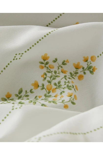 سرویس روتختی دو نفره English Home مدل Delicate Bloss پنبه‌ای - زرد-سبز