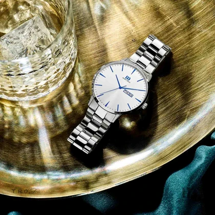 ساعت مچی عقربه ای مردانه دنیش دیزاین (Danish design) مدل IQ90Q1267 Akilia Day/Date Silver Cobalt Link