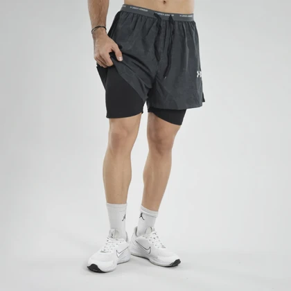 شلوارک کشاله دار ورزشی مردانه آندر آرمور مدل Heat Gear-2334 چریکی طوسی