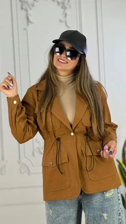 پالتو چهار جیب کمر کش زنانه